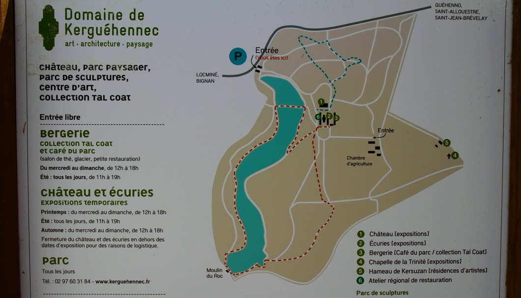 Bretagne Skulpturenpark Kerguéhennec - Lageplan