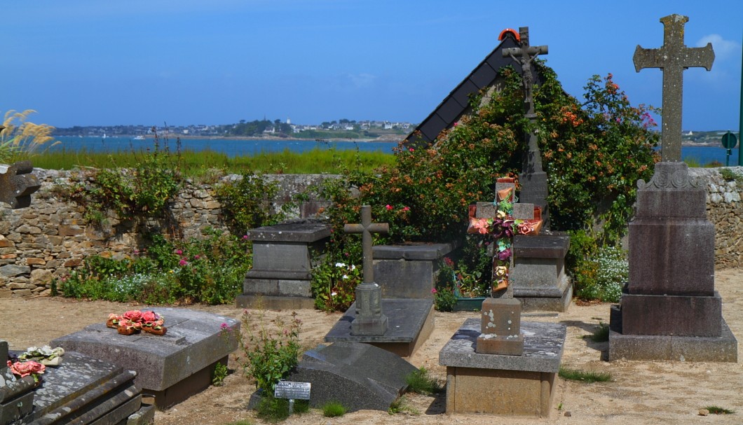 Bretagne Roscoff - Friedhof und Île de Batz