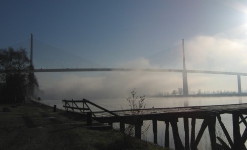 Anreise in die Bretagne durch die Normandie: Pont de Normandie.