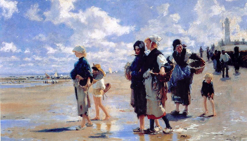 John Singer Sargent - Austernsammlerinnen in Cancale (1877)