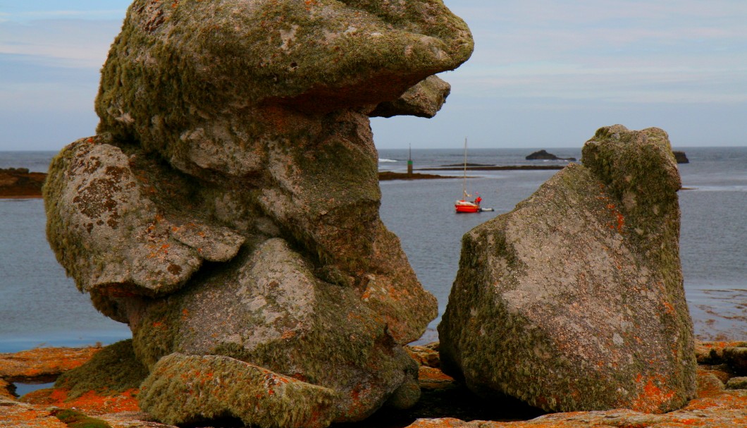 Bretagne-Insel Île de Sein Felsformationen