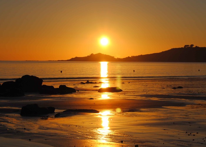 Ferienwohnung Bretagne Petite Coquille - Abendstimmung am Strand