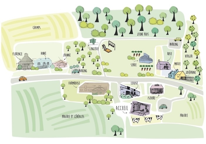 Lageplan der Ferienhäuser Bretagne Lamour
