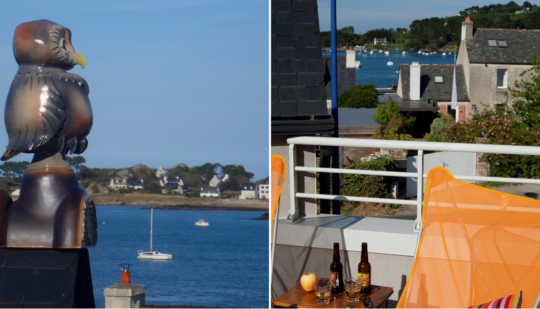 Ferienhaus Bretagne am Meer Le Diben - Dachterrasse