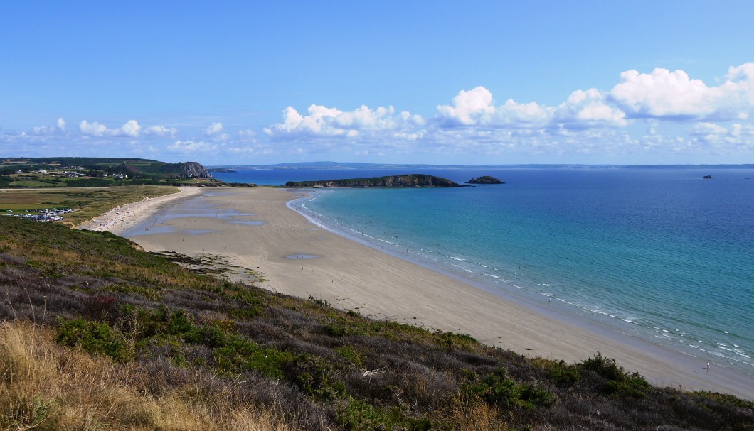 Ferienhaus Bretagne Lescorveau - Blick zurück auf dem Weg nach Morgat