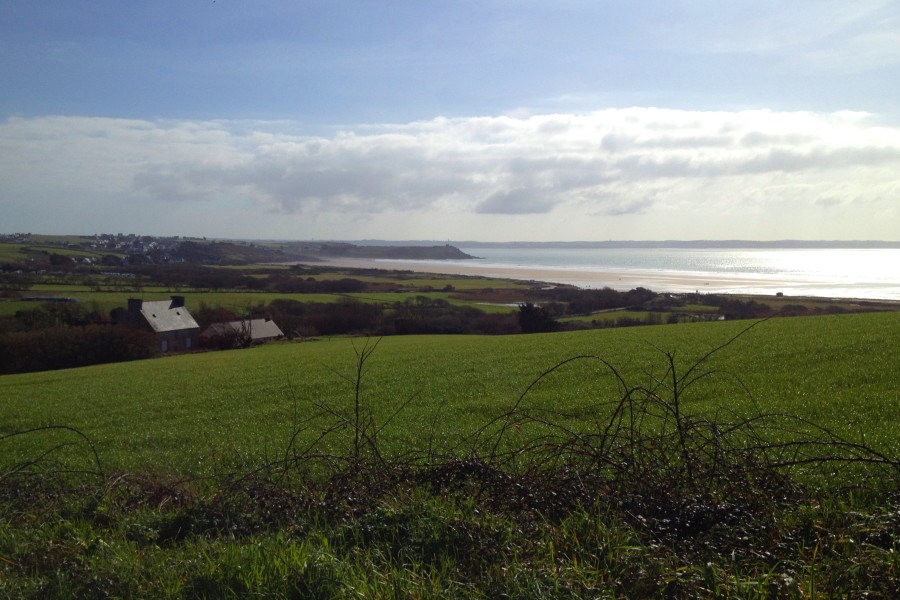 Ferienhaus Bretagne in St-Nic - Blick auf den Strand von Pentrez