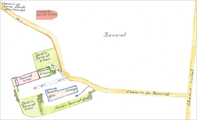 Lageplan Ferienhäuser Saint Sula - Benniel