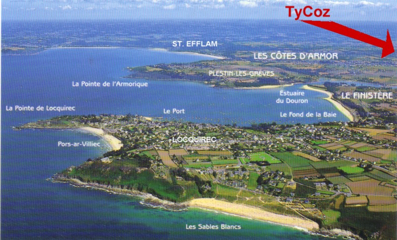 Ferienhaus Bretagne TyCoz: Luftbild der Umgebung.