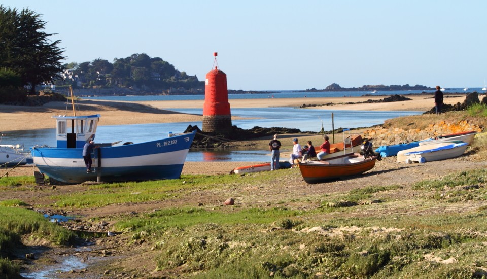 Bretagne Gezeiten: Douronmündung bei Ebbe