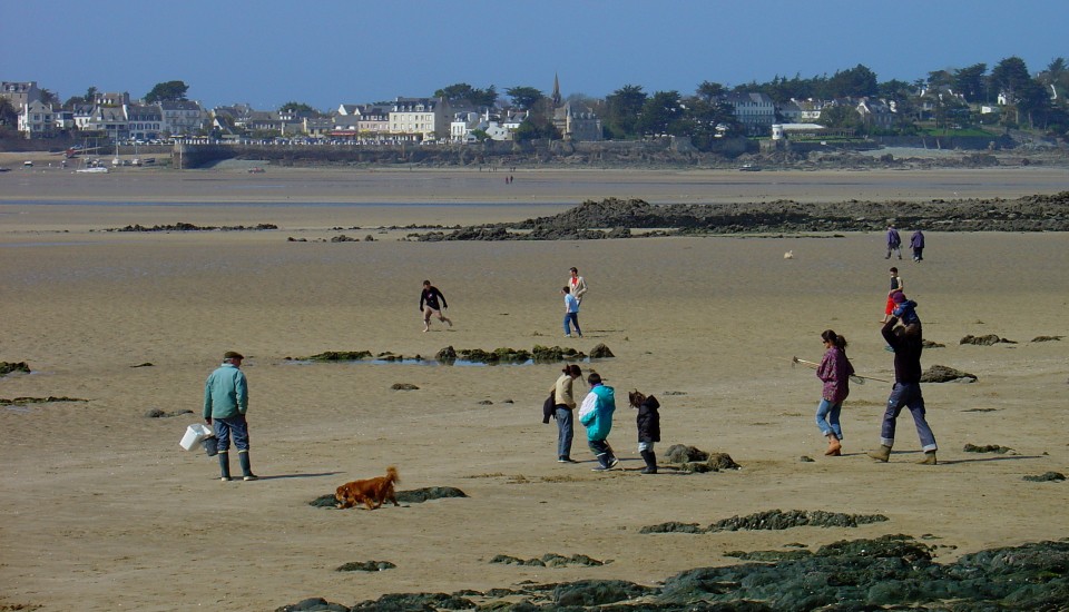 Bretagne Gezeiten: Niedrigwasser in der Bucht von Locquirec