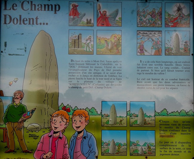 Mythen und Legenden um den Menhir du Champ Dolent bei Dol-de-Bretagne