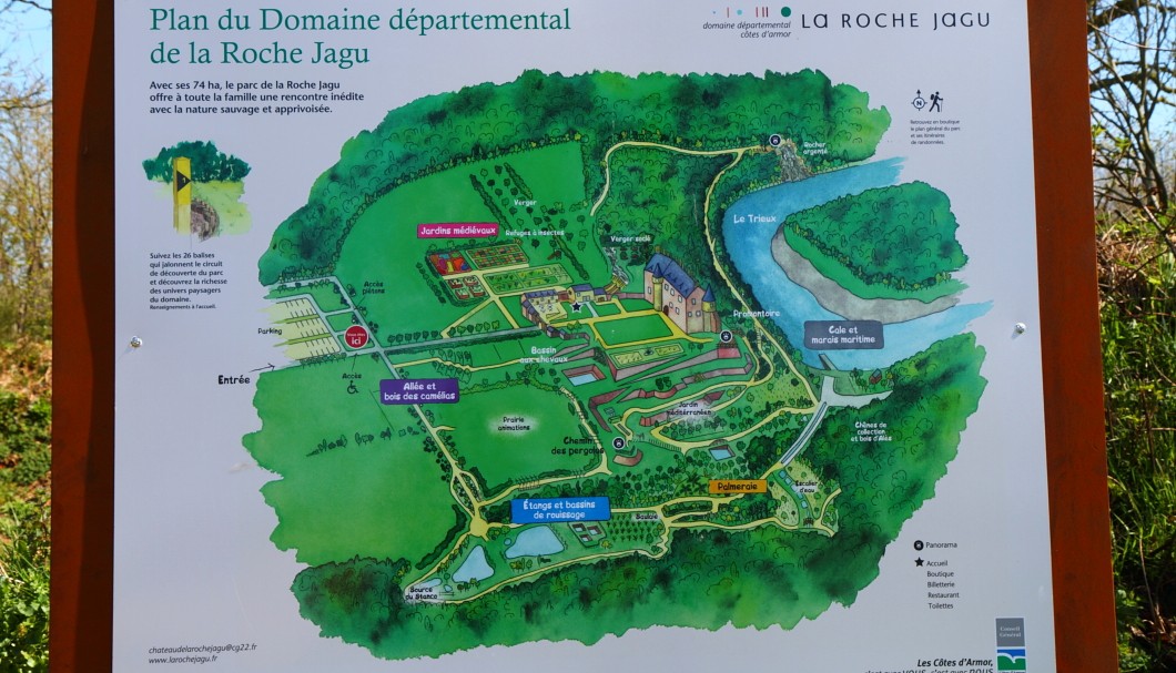 Bretagne Garten/Park Château de la Roche Jagu - Lageplan