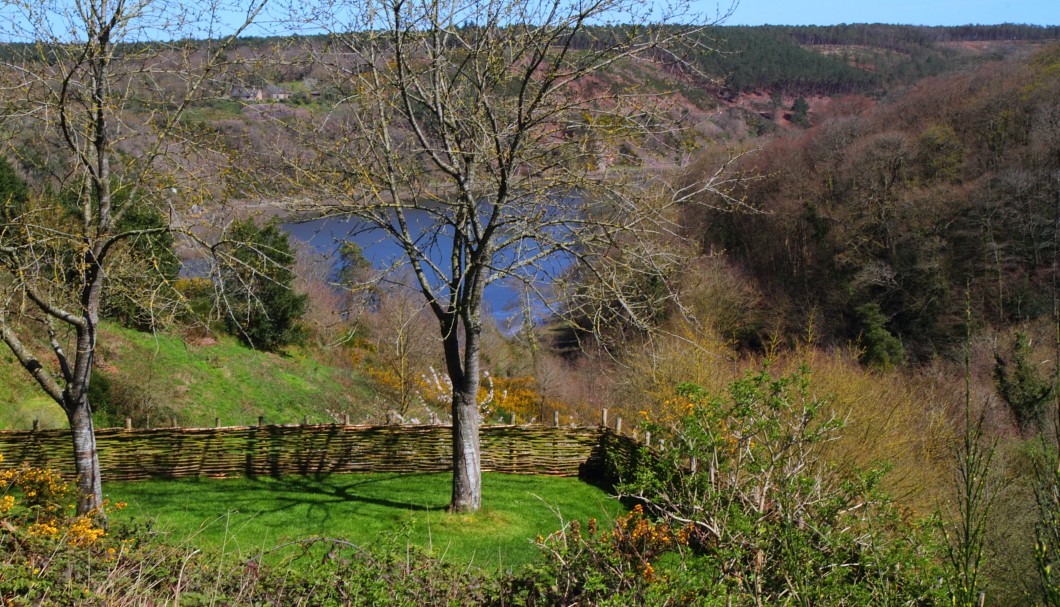 Bretagne Garten/Park Château de la Roche Jagu - Landschaft am Trieux