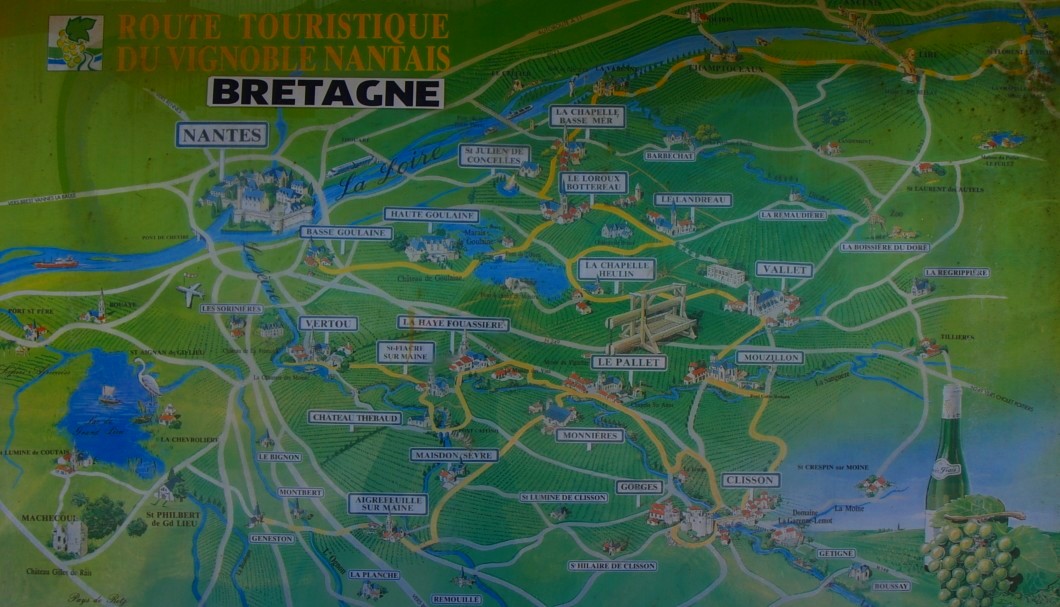 Die Weinberge von Nantes - Karte