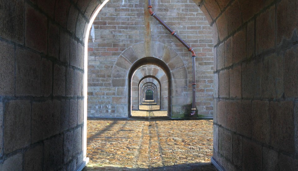 Morlaix in der Bretagne: Viadukt, begehbarer Teil