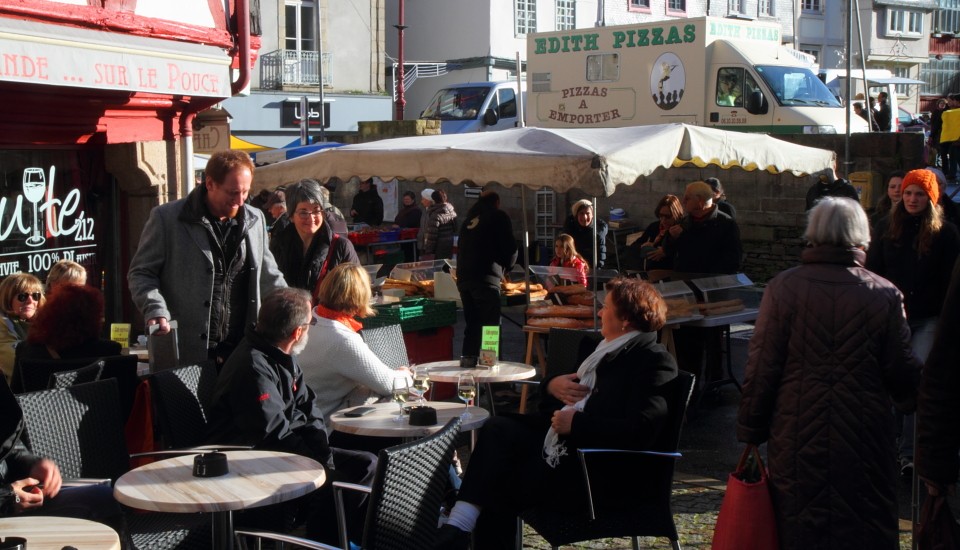 Morlaix in der Bretagne: Am Markt