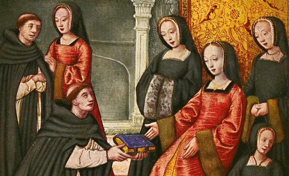 Geschichte der Bretagne: Anne de Bretagne (1477 - 1514) erhält ein Buch.