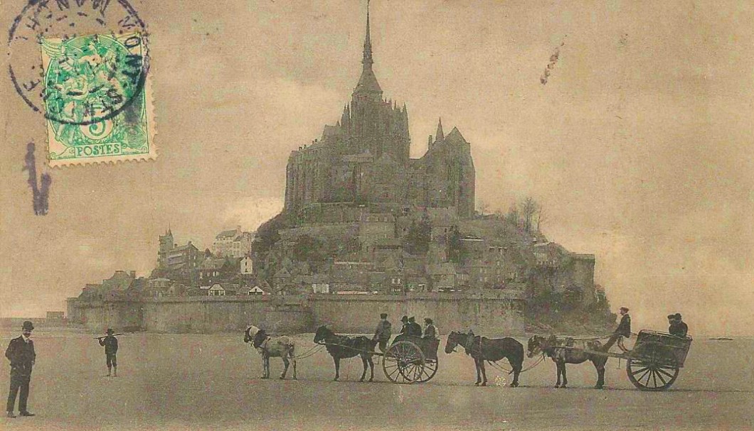 Mont-Saint-Michel am Tor zur Bretagne - Ansichtskarte mit Poststempel von 1905.